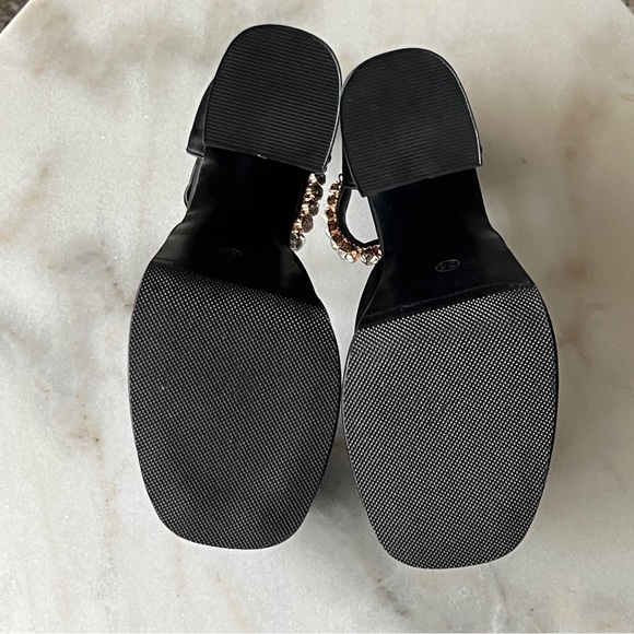 Platform Heel Square toe with Rhinestones. - Picture 7 of 7